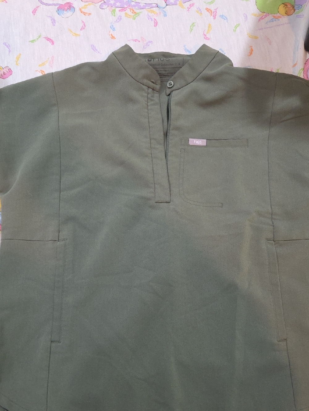 Figs Olive Green Scrub Top Technical Collection Small